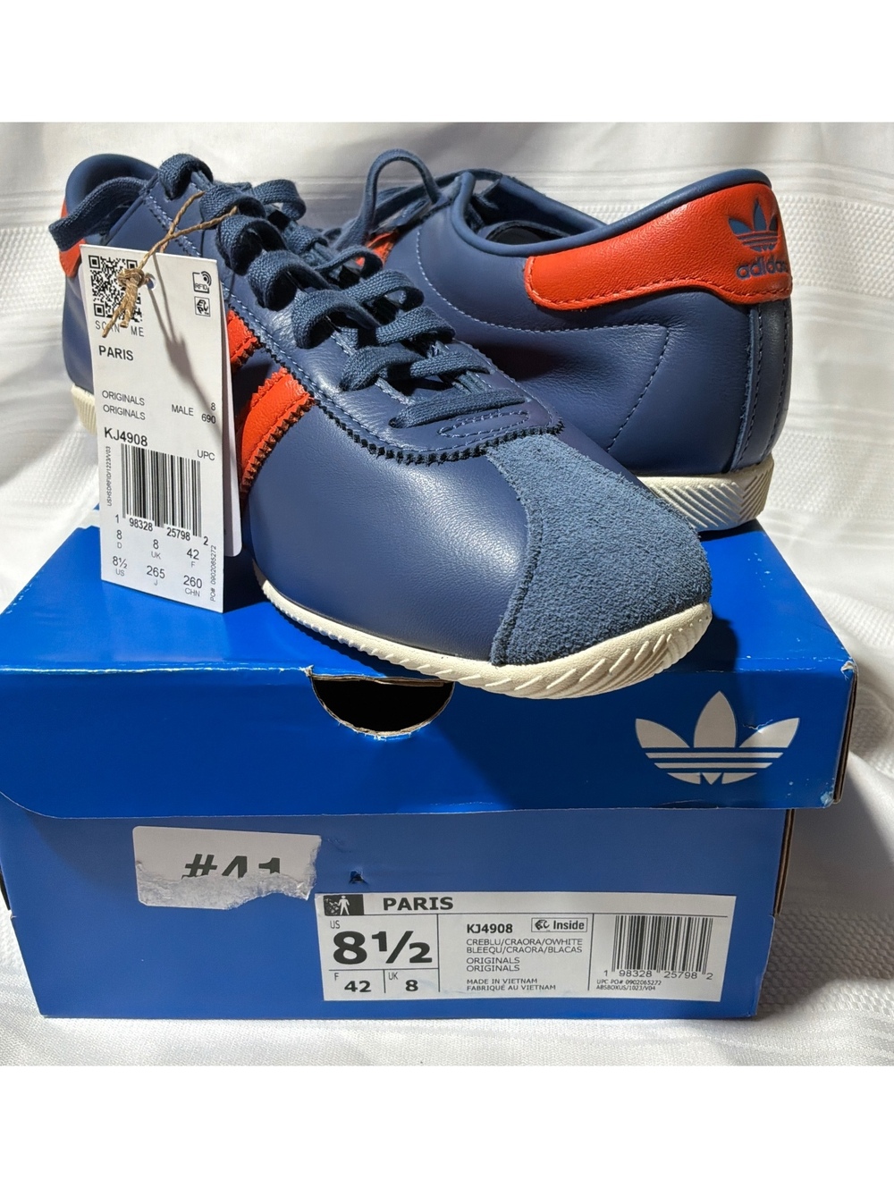Adidas Originals Paris Blue and Orange Sneakers Size 8.5 US